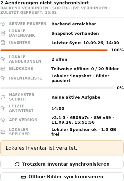 Inventar synchronisieren