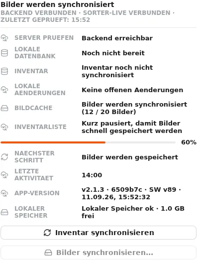 Bildcache und Fortschritt